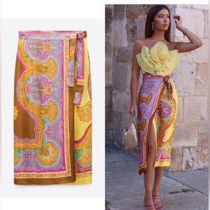 Zara Multicolor Paisley Maxi Skirt